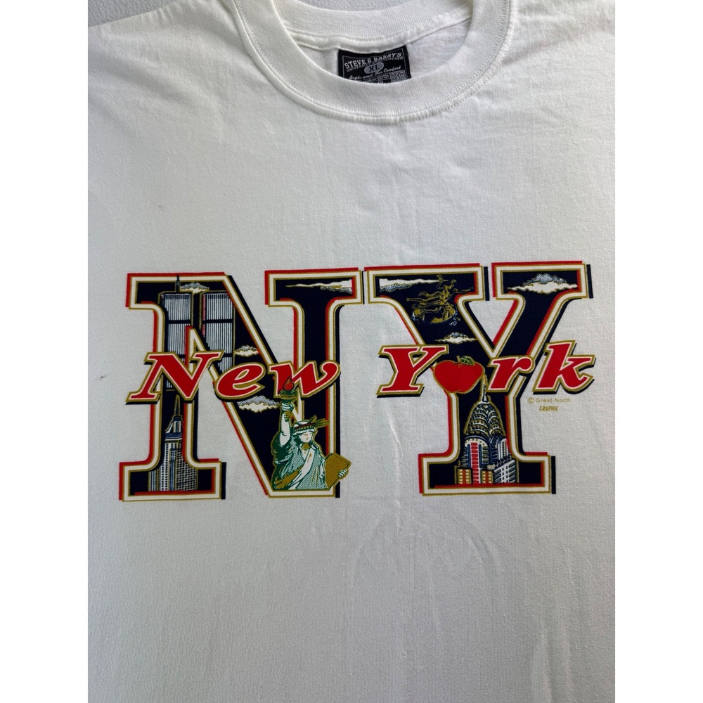 Steve Barrys New York Graphic T Shirt XL Mens White Statue Liberty Empire State - Picture 3 of 16
